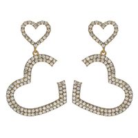 Wholesale Jewelry Full Diamond Heart Shape Korean Style Earrings Nihaojewelry main image 1