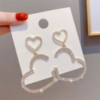 Wholesale Jewelry Full Diamond Heart Shape Korean Style Earrings Nihaojewelry main image 6