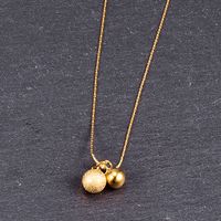 Wholesale Bijoux Mode Double Boule En Acier Pendentif Collier En Acier Au Titane Nihaojewelry main image 1