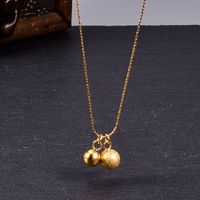 Wholesale Bijoux Mode Double Boule En Acier Pendentif Collier En Acier Au Titane Nihaojewelry main image 3