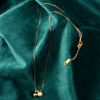 Wholesale Bijoux Mode Double Boule En Acier Pendentif Collier En Acier Au Titane Nihaojewelry main image 4