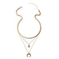 Wholesale Jewelry Fashion Moon Geometric Pendent Multi-layer Necklace Nihaojewelry main image 5