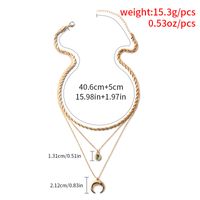 Wholesale Jewelry Fashion Moon Geometric Pendent Multi-layer Necklace Nihaojewelry main image 6