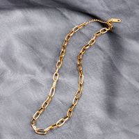 Wholesale Jewelry Thick Flat Chain Titanium Steel Necklace Nihaojewelry main image 3