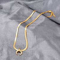 Wholesale Jewelry Snake Bone Chain Moon Pendant Titanium Steel Necklace Nihaojewelry main image 1