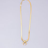 Wholesale Jewelry Snake Bone Chain Moon Pendant Titanium Steel Necklace Nihaojewelry main image 4