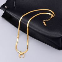 Wholesale Jewelry Snake Bone Chain Moon Pendant Titanium Steel Necklace Nihaojewelry main image 5