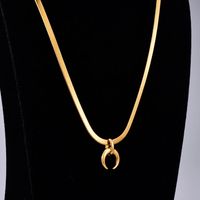 Wholesale Jewelry Snake Bone Chain Moon Pendant Titanium Steel Necklace Nihaojewelry main image 6