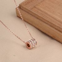 Wholesale Jewelry Three-layer Square Diamond Ring Pendant Titanium Steel Necklace Nihaojewelry main image 6