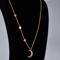 Wholesale Bijoux Pendentif Étoile Lune Collier Multicouche En Acier Titane Nihaojewelry main image 5