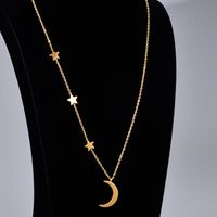 Wholesale Jewelry Star Moon Pendant Multi-layer Titanium Steel Necklace Nihaojewelry main image 5