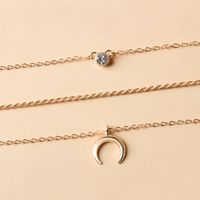 Wholesale Jewelry Fashion Moon Diamond Pendant Multi-layer Necklace Nihaojewelry main image 8