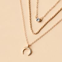 Wholesale Jewelry Fashion Moon Diamond Pendant Multi-layer Necklace Nihaojewelry main image 9