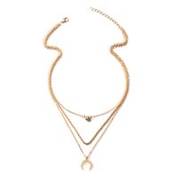 Wholesale Jewelry Fashion Moon Diamond Pendant Multi-layer Necklace Nihaojewelry main image 10