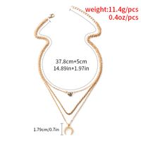 Wholesale Jewelry Fashion Moon Diamond Pendant Multi-layer Necklace Nihaojewelry main image 12