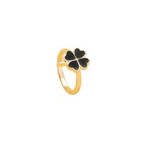 Wholesale Jewelry Retro Fashion Black Clover Ring Nihaojewelry main image 6