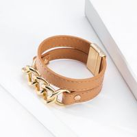 Wholesale Jewelry Bohemian Leather Alloy Thick Chain Bracelet Nihaojewelry main image 6