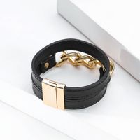 Wholesale Jewelry Bohemian Leather Alloy Thick Chain Bracelet Nihaojewelry main image 5