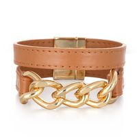 Wholesale Jewelry Bohemian Leather Alloy Thick Chain Bracelet Nihaojewelry main image 3