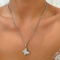 Wholesale Jewelry Fashion Diamond-studded Butterfly Pendent Necklace Nihaojewelry sku image 2