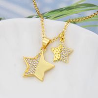 Wholesale Jewelry Star Diamond Pendant Glossy Copper Plating Necklace Nihaojewelry main image 1