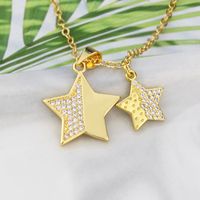 Wholesale Jewelry Star Diamond Pendant Glossy Copper Plating Necklace Nihaojewelry main image 3