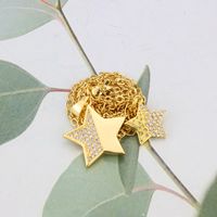 Wholesale Jewelry Star Diamond Pendant Glossy Copper Plating Necklace Nihaojewelry main image 5