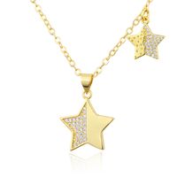 Wholesale Jewelry Star Diamond Pendant Glossy Copper Plating Necklace Nihaojewelry main image 6