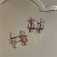 Wholesale Jewelry Peach Blossom Spar Korean Style Earrings Nihaojewelry sku image 1