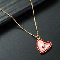 Wholesale Jewelry Simple Colorful Heart Shape Pendant Oil Dripping Necklace Nihaojewelry sku image 2