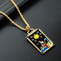 Wholesale Jewelry Rectangular Oil Painting Pendant Copper Dripping Oil Necklace Nihaojewelry sku image 4