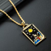 الجملة مجوهرات مستطيلة النفط اللوحة قلادة النحاس نازف النفط قلادة Nihaojewelry sku image 4