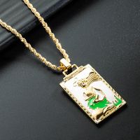 Wholesale Jewelry Rectangular Oil Painting Pendant Copper Dripping Oil Necklace Nihaojewelry sku image 2