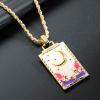 Wholesale Jewelry Rectangular Oil Painting Pendant Copper Dripping Oil Necklace Nihaojewelry sku image 3