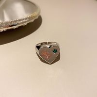 Nihaojewelry Wholesale Jewelry Fashion Heart Copper Inlaid Zircon Ring sku image 3