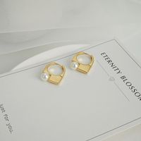 Nihaojewelry Bijoux En Gros Rétro Boucles D&#39;oreilles En Cuivre Perle Géométrique sku image 1