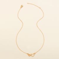 Wholesale Jewelry Fashion Diamond Hollow Peach Heart Pendent Necklace Nihaojewelry main image 5