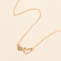 Wholesale Jewelry Fashion Diamond Hollow Peach Heart Pendent Necklace Nihaojewelry main image 6