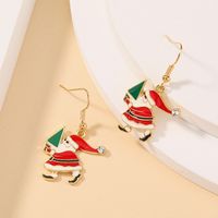 Nihaojewelry Wholesale Jewelry Fashion Santa Claus Diamond Hat Copper Ear Hook sku image 1