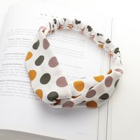 Wholesale Jewelry Polka-dot Cross-knotted Wide-brimmed Fabric Headband Nihaojewelry sku image 2