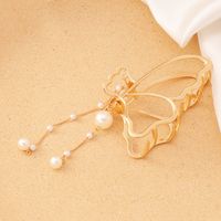 Wholesale Jewelry Pearl Tassel Butterfly Metal Korean Style Catch Clip Nihaojewelry sku image 3
