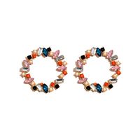 Nihaojewelry Wholesale Jewelry New Simple Diamond-studded Rhinestone Big Circle Earrings sku image 3