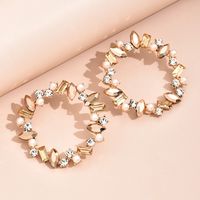 Nihaojewelry Wholesale Jewelry New Simple Diamond-studded Rhinestone Big Circle Earrings sku image 2