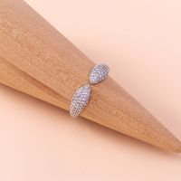 Wholesale Jewelry Bright Micro-inlaid Zircon Serpentine Copper Rings Nihaojewelry sku image 1