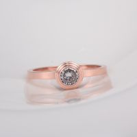 Nihaojewelry Wholesale Jewelry Korean 18k Rose Gold Diamond Titanium Steel Ring sku image 1