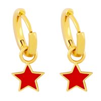 Großhandel Schmuck Fünfzackiger Stern Tropfen Öl Einfache Ohrringe Nihaojewelry sku image 1