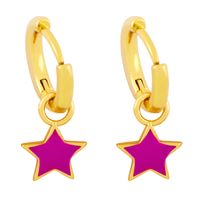 Wholesale Jewelry Five-pointed Star Drop Oil Simple Earrings Nihaojewelry sku image 4