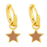 Wholesale Jewelry Five-pointed Star Drop Oil Simple Earrings Nihaojewelry sku image 7