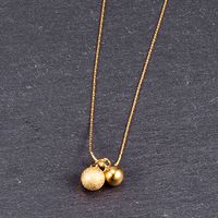 Wholesale Jewelry Fashion Double Steel Ball Pendant Titanium Steel Necklace Nihaojewelry sku image 1