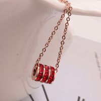 Wholesale Jewelry Three-layer Square Diamond Ring Pendant Titanium Steel Necklace Nihaojewelry sku image 1